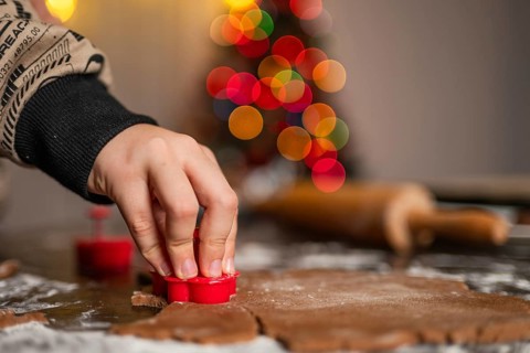 Homemade gingerbread making before Christmas.