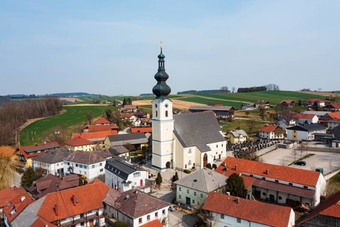 Drone photography, location photography, Waldzell, Innviertel Upper Austria, Austria