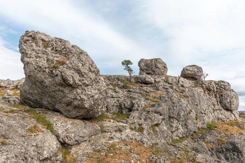 Strangely shaped rocks in the chaos of Nimes le Vieux in the Cevennes National Park. Unesco World