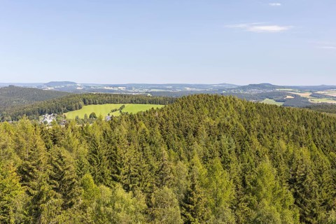 View from the King Albert Tower on the Spiegelwald, Erzgebirge, Saxony, Germany