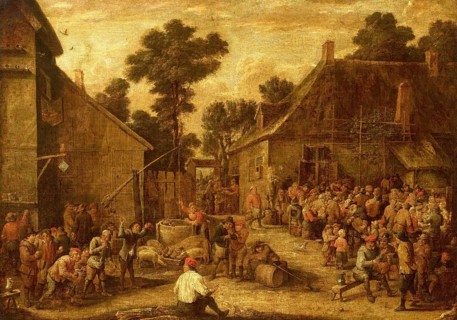 Merry Hustle and bustle in the Countryside, painting by David Teniers (baptised 15 December 1610 in