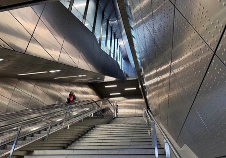 Benrather Straße subway station, Werhahn line, designed by artist Thomas Stricker, Düsseldorf,