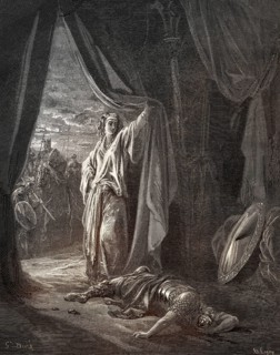 Jael Shows Barak the Body of Sisera, Old Testament, Gustave Doré, 1863