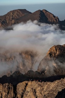 Aerial moutain view at the trail to Toubkal, the highest mountain in North Africa