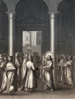 Render unto Caesar, the Tribute Money, Pharisees try to trap Jesus, steel engraving 1853, digitally