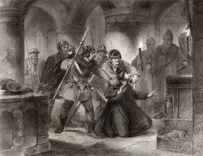 Arrest of Johannes Milicius or Jan Milíc z Kromeríže, a Czech Catholic priest and preacher of the
