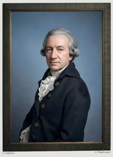 Portrait of Christoph Martin Wieland, portrait from 1797, symbolic picture literature, book author,