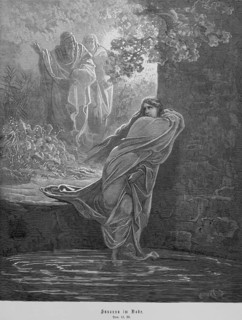 Daniel, chapter 13, verse 20, Susanna bathing, two elders oppress Susanna, despair, hardship, evil