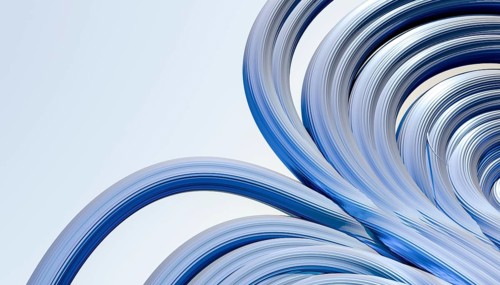 A visually captivating 3D render featuring a complex, swirling blue attractor. This mesmerizing