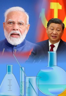 Symbolic image, politics of China Xi Jinping and India Narendra Modi, Germany formerly pharmacy of