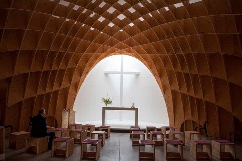 Interior view, Siegerland Motorway Church, A45 motorway, Wilnsdorf, North Rhine-Westphalia, Germany