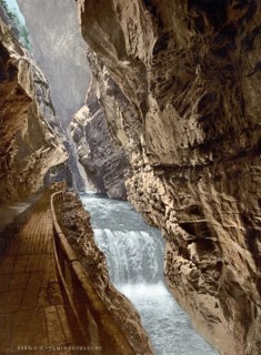Ragatz, Gorge of the Tamina, St. Gall, Switzerland, Historical, digitally restored reproduction
