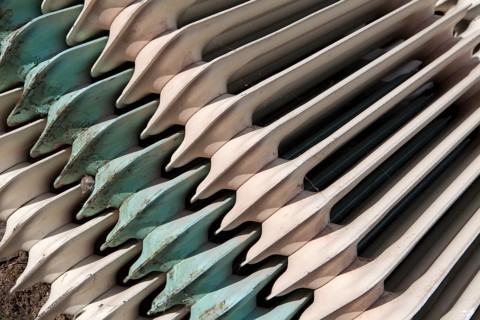 Old cast iron household radiators