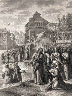 The Faith of a Canaanite Woman, New Testament, steel engraving 1853, digitally restored
