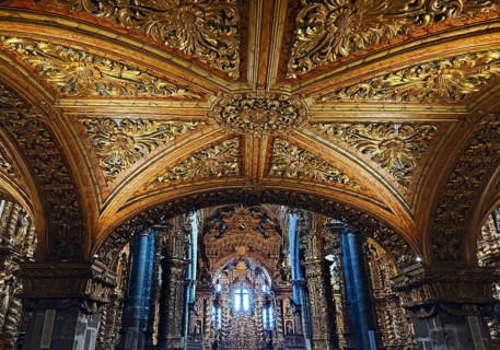 Igreja São Francisco, gilded wood carving in the Church of St. Francis, Rococo Talha Dourada,