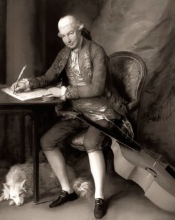 Carl Friedrich Abel, 1723? – 1787, German composer, digitally edited according to a painting by
