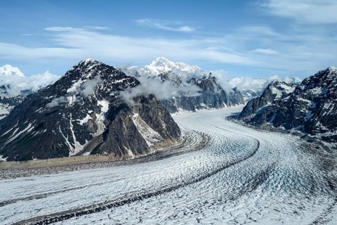Mount Church, Ruth Glacier, Alaska Range Glaciers and Mountains, Alaska, USA