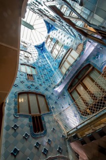 Interior of Casa Batllo modernism design by Antoni Gaudi, old town, barcelona, spain