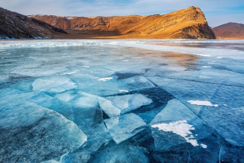 Russia, Siberia. Situated in south-east Siberia, the 3.15-million-ha Lake Baikal is the oldest (25