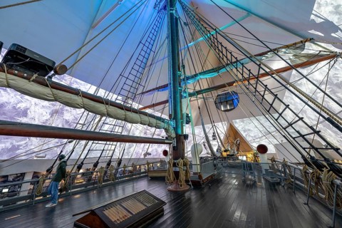Upper deck, historic polar research ship Fram by Fridtjof Nansen and Roald Amundsen, Fram Museum,