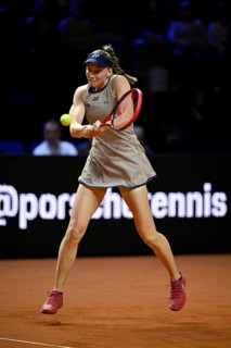 Action Elena Jelena Rybakina (KAZ) Women's Porsche Tennis Grand Prix Porsche Arena, Stuttgart,