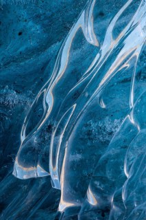 Structures in glacial ice, ice cave, glaciers, Vatnajökull, winter, Iceland, Scandinavia