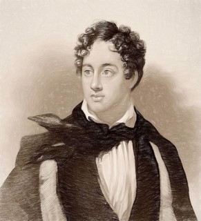 George Gordon Noel Byron, 6th Baron Byron of Rochdale, 1788, 1824, British poet, digital edited