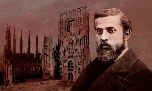 Portrait of Antoni Gaudí i Cornet, 1852 – 1926, Catalan architect and designer from Spain, the
