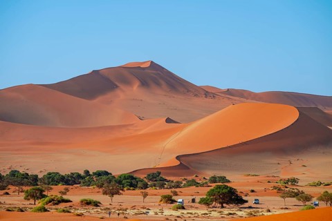 Red sand dunes, Sossusvlei region, Namib Desert, Namib-Naukluft National Park, Namibia