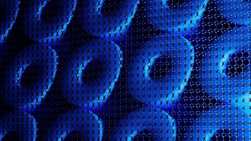 This abstract design showcases a 3D structure in shades of blue, perfect for creating a tech-savvy