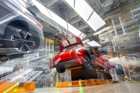 Electric car production in the assembly halls of VW in Zwickau, Zwickau, Saxony, Germany