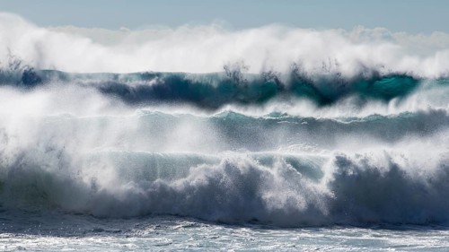 Waves on the ocean off Madeira, Jardim do Mar, Madeira, Portugal