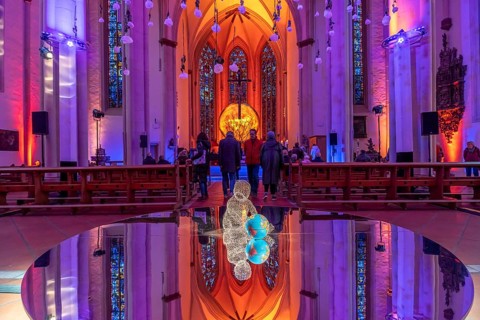 Art installation for City Advent in the interior of the Überwasserkirche in Münster, North
