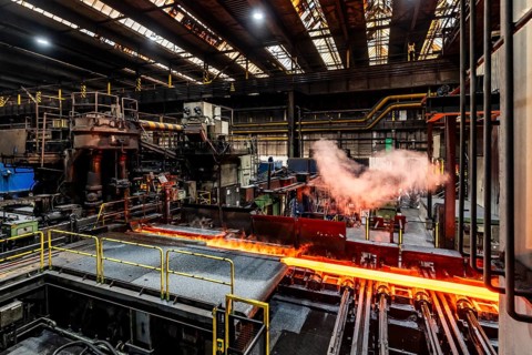 ThyssenKrupp hot rolling mill, transport of slab for reverse rolling, Hohenlimburg, Hagen, North