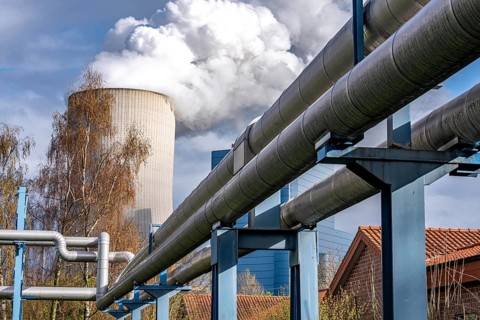 The UNIPER Datteln 4 coal-fired power plant, power plant block and cooling tower, cogeneration,