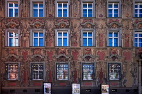 Facade, façade painting, Haus zum Cavazzen, Stadtmuseum, Altstadt, Lindau, Bavaria, Lake Constance,