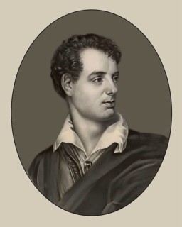 George Gordon Noel Byron, 6th Baron Byron of Rochdale, 1788, 1824, British poet, digital edited