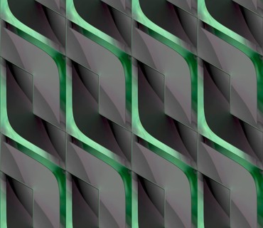 Futuristic 3D Wallpaper of black and green angular shape. High quality seamless texture