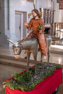 Palmesel in the parish church of St Nicholas, Oberthingau, Ostallgäu, Bavaria, Germany