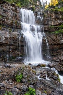 Cascata di Mezzo waterfall, long exposure, Vallesinella, Brenta, Trentino, Italy