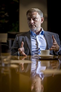 Christian Lindner (FDP), Federal Minister of Finance, recorded during an interview in his office at