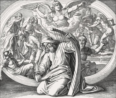 David the Psalmist, Old Testament, by Julius Schnorr von Carolsfeld
