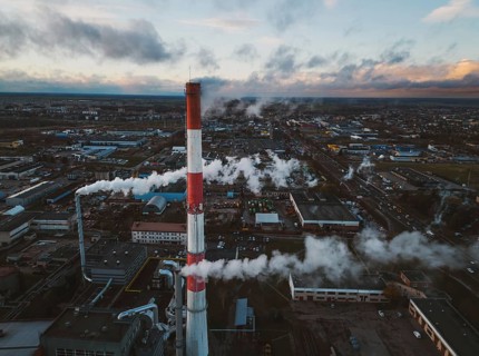 Siauliai, Lithuania - 25th november, 2024:aerial view Biomass Power Plant is biomass combined heat