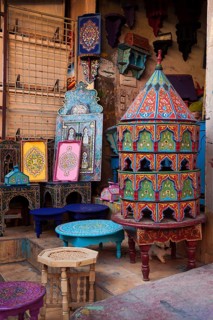 Colourful moroccan furniture, traditional, decorated, colourful, colourful, primary colours,