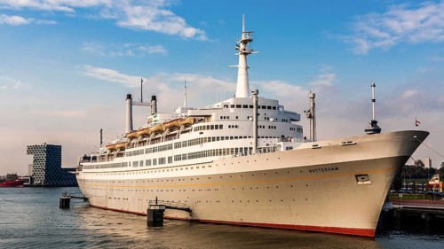 SS Rotterdam, former flagship of the Holland-America Line, today as a museum ship, hotel and
