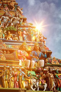 Gopuram (tower) of Hindu temple Kapaleeshwarar in Chennai, Tamil Nadu, India
