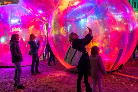 The 10th Essen Light Festival, in the city centre, second largest light art festival in Germany,