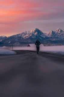 Winter landscape in the Allgäu near Halblech at sunrise