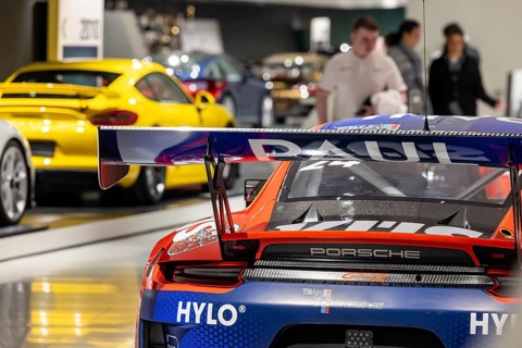 Porsche Museum Stuttgart-Zuffenhausen. The automotive museum of Dr. Ing. h.c. F. Porsche AG shows