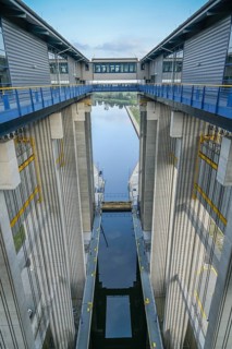 View into the trough, New Niederfinow North Ship's Hoist, Brandenburg, Germany